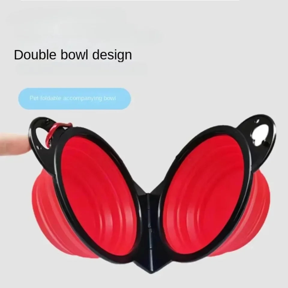 Ciotola Doppia Pieghevole e Portatile