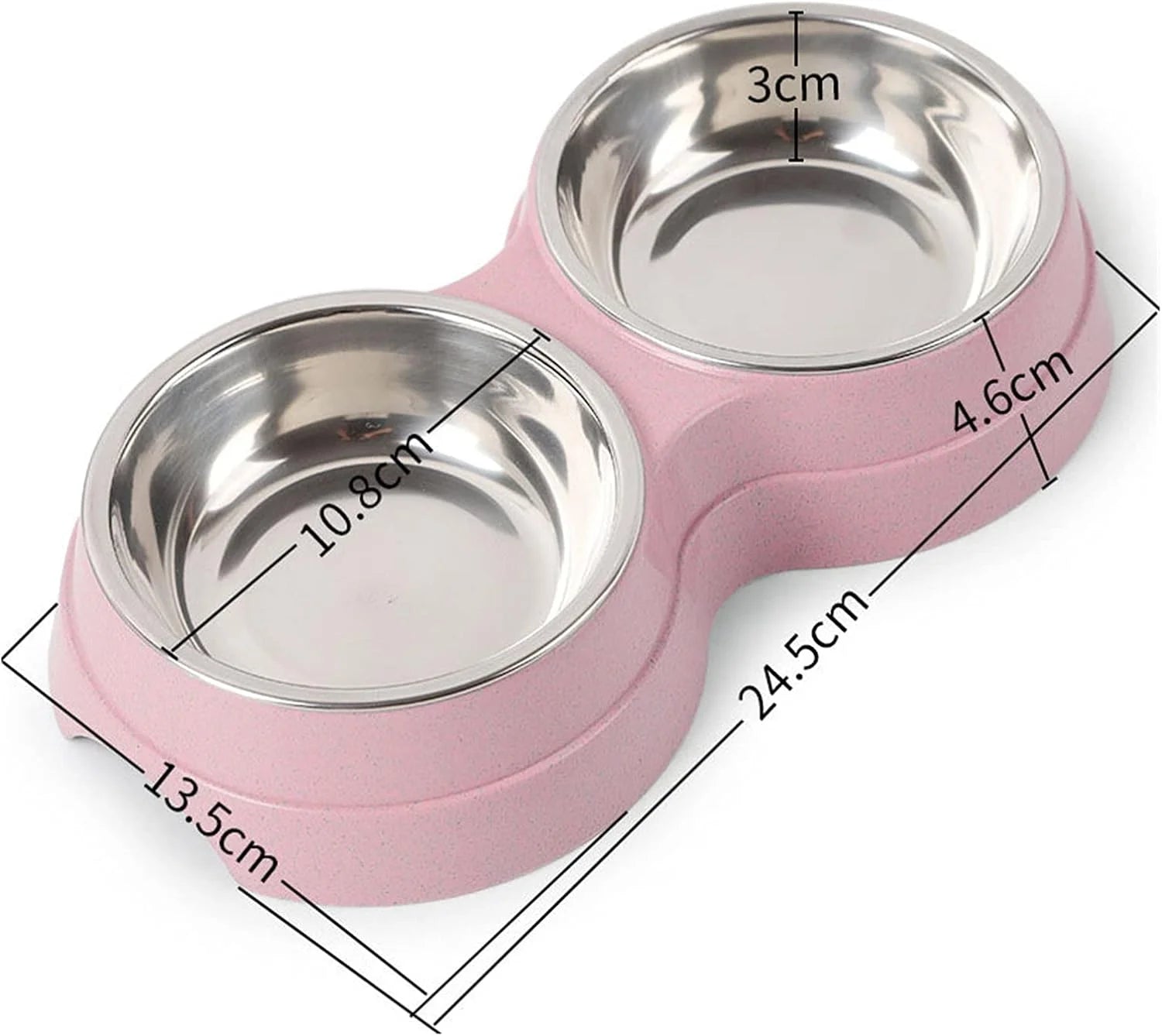 Set Doppia Ciotola in Acciaio Inox per Cani e Gatti